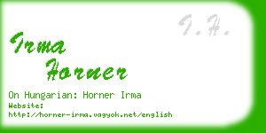 irma horner business card
